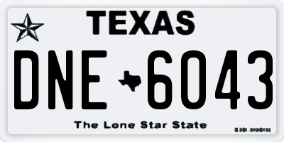 TX license plate DNE6043