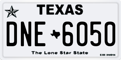 TX license plate DNE6050