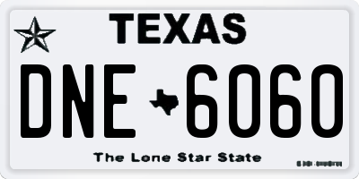 TX license plate DNE6060