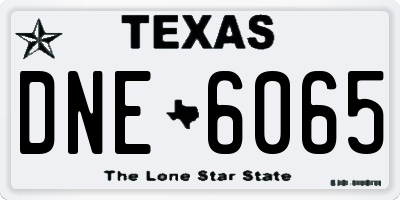 TX license plate DNE6065