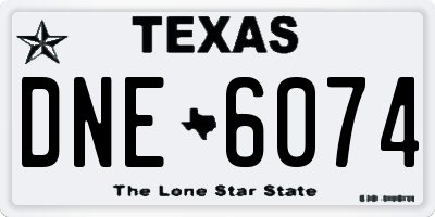 TX license plate DNE6074