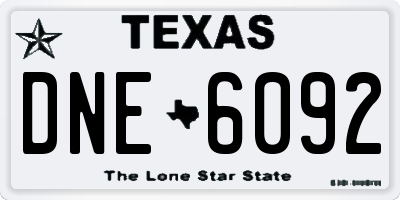 TX license plate DNE6092