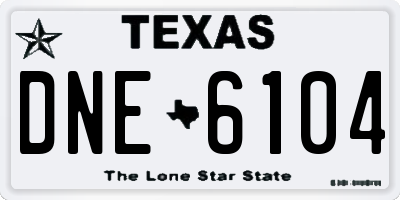 TX license plate DNE6104