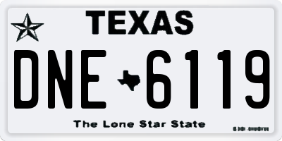 TX license plate DNE6119