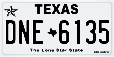 TX license plate DNE6135