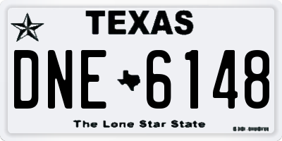 TX license plate DNE6148