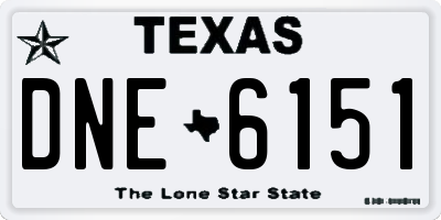 TX license plate DNE6151