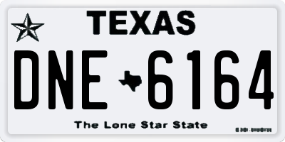 TX license plate DNE6164
