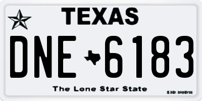 TX license plate DNE6183