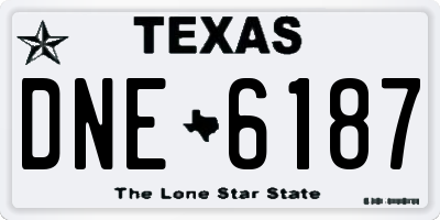 TX license plate DNE6187