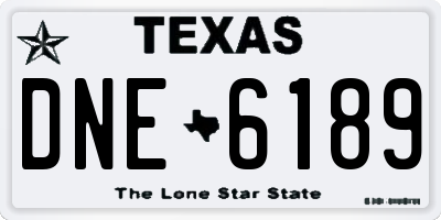 TX license plate DNE6189