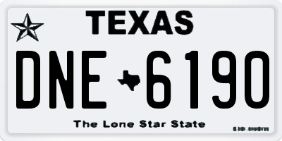 TX license plate DNE6190