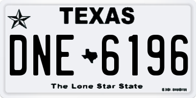 TX license plate DNE6196