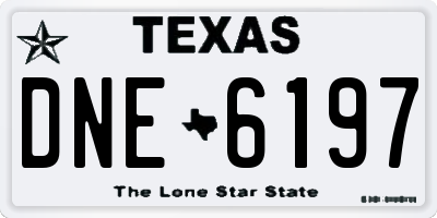 TX license plate DNE6197