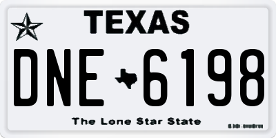 TX license plate DNE6198