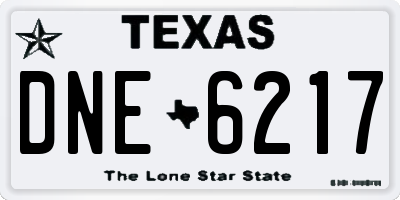 TX license plate DNE6217
