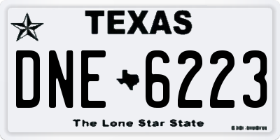 TX license plate DNE6223