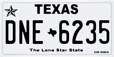 TX license plate DNE6235
