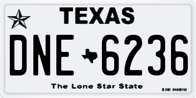 TX license plate DNE6236