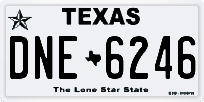TX license plate DNE6246