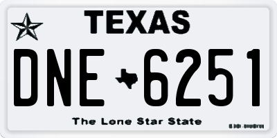TX license plate DNE6251