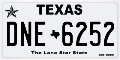 TX license plate DNE6252