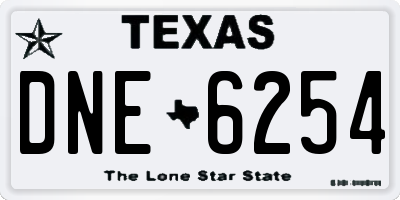 TX license plate DNE6254