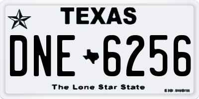 TX license plate DNE6256
