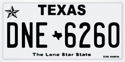 TX license plate DNE6260