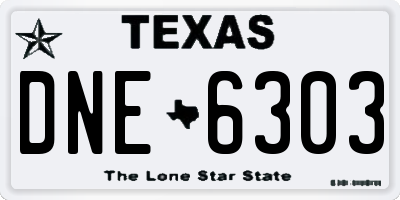 TX license plate DNE6303