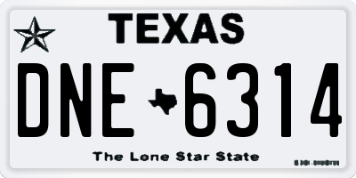 TX license plate DNE6314