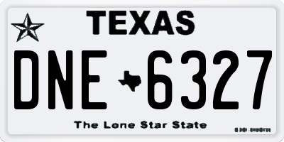 TX license plate DNE6327