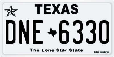 TX license plate DNE6330