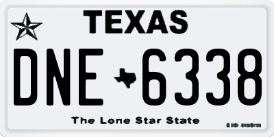 TX license plate DNE6338