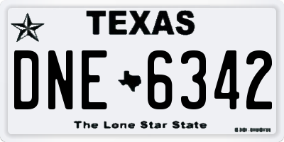 TX license plate DNE6342