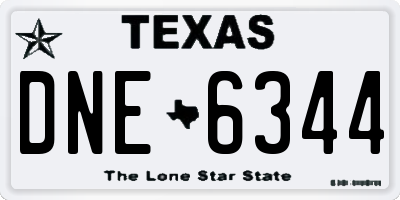 TX license plate DNE6344