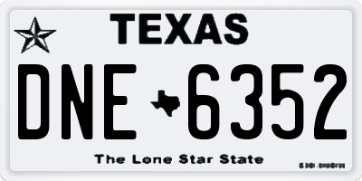 TX license plate DNE6352