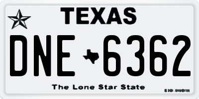 TX license plate DNE6362