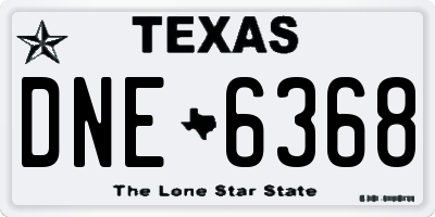 TX license plate DNE6368
