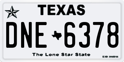 TX license plate DNE6378