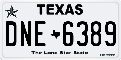 TX license plate DNE6389