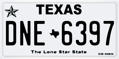 TX license plate DNE6397