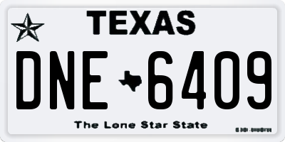 TX license plate DNE6409