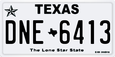 TX license plate DNE6413