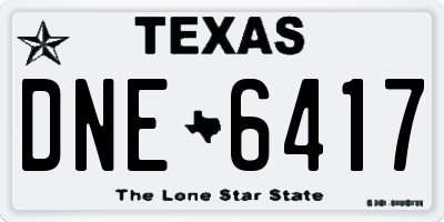 TX license plate DNE6417