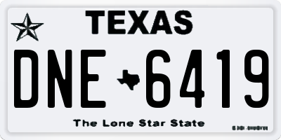 TX license plate DNE6419