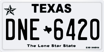 TX license plate DNE6420