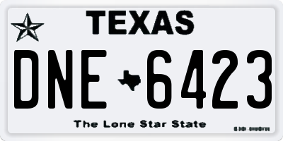 TX license plate DNE6423