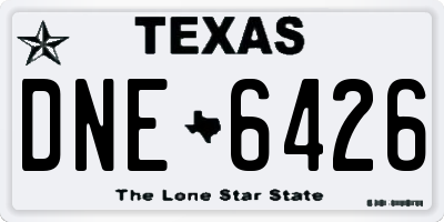 TX license plate DNE6426