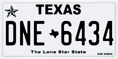 TX license plate DNE6434
